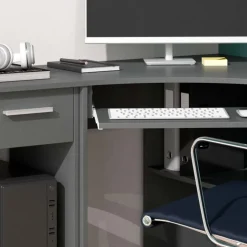 Eckschreibtisch Odin Anthrazit 83 x 76 cm Set mit PC-Schrank Vicco