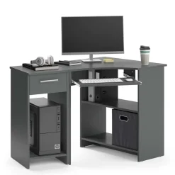 Eckschreibtisch Odin Anthrazit 83 x 76 cm Set mit PC-Schrank Vicco