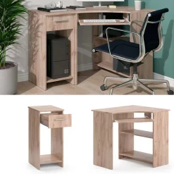 Eckschreibtisch Odin Sonoma 83 x 76 cm Set mit PC-Schrank Vicco