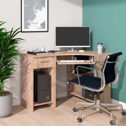 Eckschreibtisch Odin Sonoma 83 x 76 cm Set mit PC-Schrank Vicco