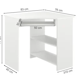 Eckschreibtisch Odin Weiß 83 x 76 cm Vicco