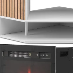 Elektrokamin Lynea Weiß 100 cm mit realistischem Flammeneffekt und Heizung 1800W Vicco