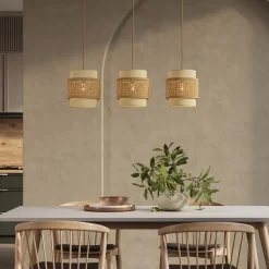 3er Pendelleuchte Morten Creme 70 x 120 cm Vicco