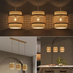 3er Pendelleuchte Morten Creme 70 x 120 cm Vicco