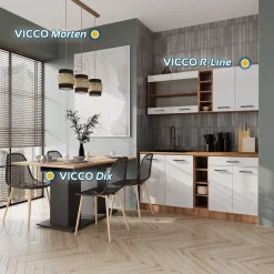 3er Pendelleuchte Morten Schwarz 70 x 120 cm Vicco