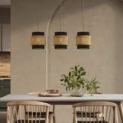 3er Pendelleuchte Morten Schwarz 70 x 120 cm Vicco