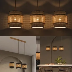 3er Pendelleuchte Morten Schwarz 70 x 120 cm Vicco