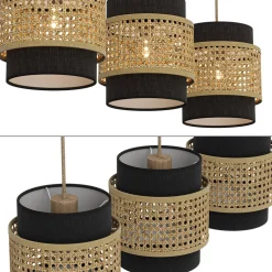 3er Pendelleuchte Morten Schwarz 70 x 120 cm Vicco