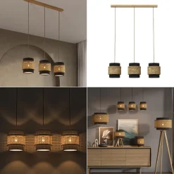 3er Pendelleuchte Morten Schwarz 70 x 120 cm Vicco