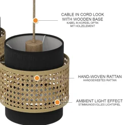 3er Pendelleuchte Morten Schwarz 70 x 120 cm Vicco