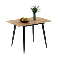 Esstisch Beaver Schwarz/Goldkraft Eiche 80 x 70 cm ausziehbar Vicco