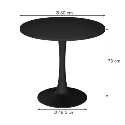 Esstisch Carl Schwarz 80 x 80 cm Vicco