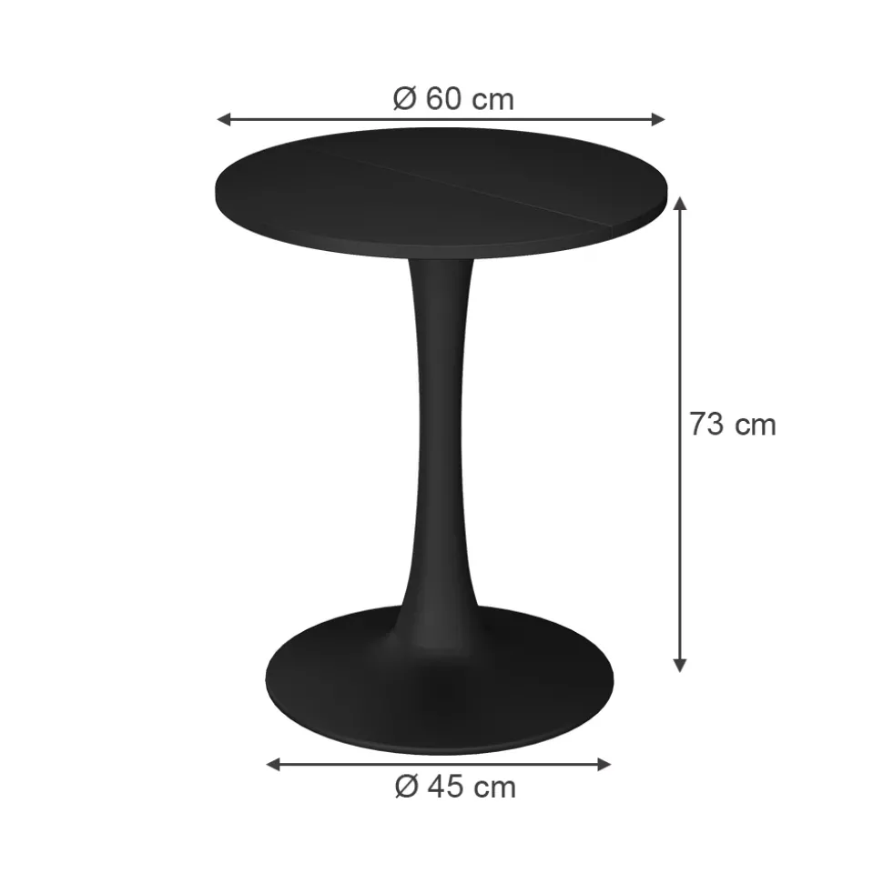 Esstisch Carl Schwarz 60 x 60 cm Vicco