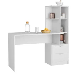 Esstisch Denton Weiß 136 x 55 cm mit 2 Schubladen Vicco