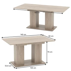 Esstisch Dix Sonoma 140 x 90 cm Vicco