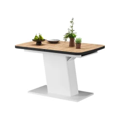 Esstisch Fenaro Goldkraft Eiche/Weiß 120 x 80 cm ausziehbar Vicco