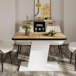 Esstisch Fenaro Goldkraft Eiche/Weiß 120 x 80 cm ausziehbar Vicco