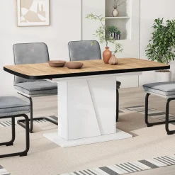 Esstisch Fenaro Goldkraft Eiche/Weiß 120 x 80 cm ausziehbar Vicco