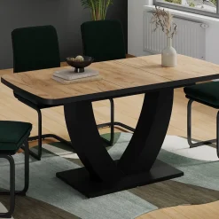 Esstisch Fenaro Goldkraft Eiche/Schwarz 120 x 80 cm ausziehbar Vicco