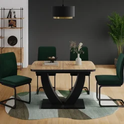 Esstisch Fenaro Goldkraft Eiche/Schwarz 120 x 80 cm ausziehbar Vicco