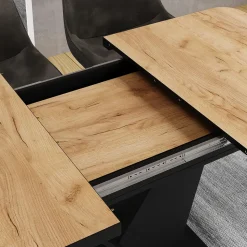 Esstisch Fenaro Goldkraft Eiche/Schwarz 120 x 80 cm ausziehbar Vicco