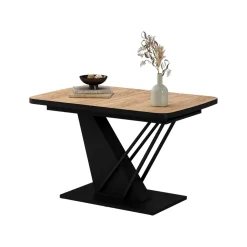 Esstisch Fenaro Goldkraft Eiche/Schwarz 120 x 80 cm ausziehbar Vicco