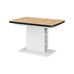 Esstisch Fenaro Goldkraft Eiche/Weiß 120 x 80 cm mit offenen Fächern Vicco