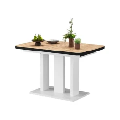 Esstisch Fenaro Goldkraft Eiche/Weiß 120 x 80 cm 2 Teile Vicco