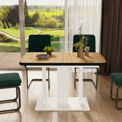 Esstisch Fenaro Goldkraft Eiche/Weiß 120 x 80 cm 2 Teile Vicco