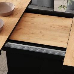 Esstisch Fenaro Goldkraft Eiche/Schwarz 120 x 80 cm ausziehbar Vicco