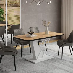 Esstisch Fenaro Goldkraft Eiche/Weiß 120 x 80 cm ausziehbar Vicco