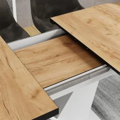 Esstisch Fenaro Goldkraft Eiche/Weiß 120 x 80 cm ausziehbar Vicco