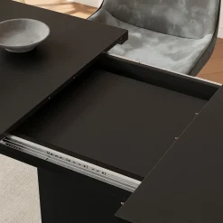 Esstisch Fenaro Schwarz 120 x 80 cm mit offenen Fächern Vicco