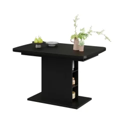 Esstisch Fenaro Schwarz 120 x 80 cm mit offenen Fächern Vicco
