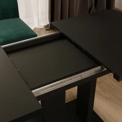 Esstisch Fenaro Schwarz 120 x 80 cm 2 Teile Vicco