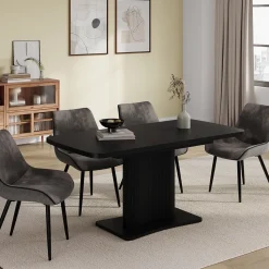 Esstisch Fenaro Schwarz 120 x 80 cm ausziehbar Vicco