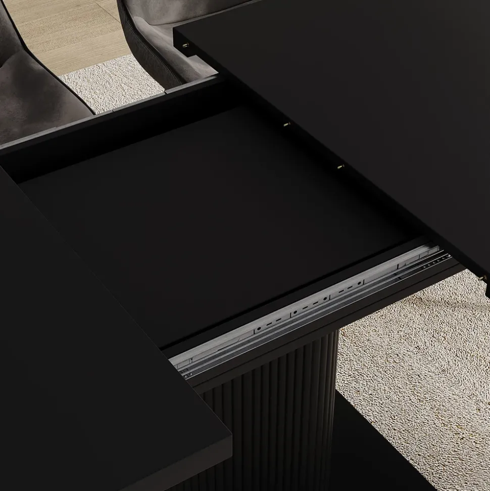 Esstisch Fenaro Schwarz 120 x 80 cm ausziehbar Vicco