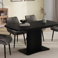 Esstisch Fenaro Schwarz 120 x 80 cm ausziehbar Vicco