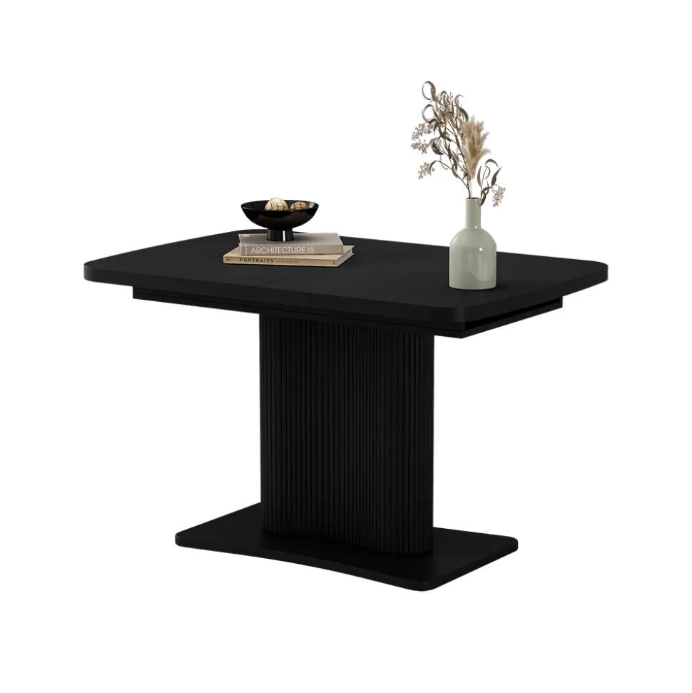 Esstisch Fenaro Schwarz 120 x 80 cm ausziehbar Vicco