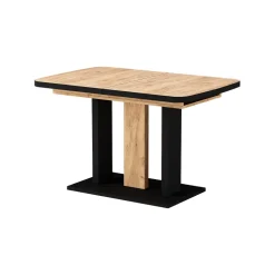 Esstisch Fenaro Schwarz/Eiche 120 x 80 cm 2 Teile Vicco