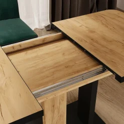 Esstisch Fenaro Schwarz/Eiche 120 x 80 cm 2 Teile Vicco