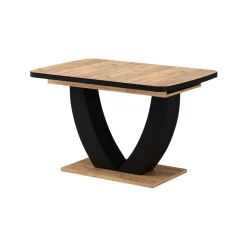 Esstisch Fenaro Schwarz/Eiche 120 x 80 cm ausziehbar Vicco