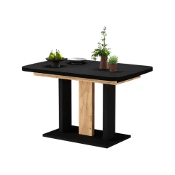 Esstisch Fenaro Schwarz/Goldkraft Eiche 120 x 80 cm 2 Teile Vicco