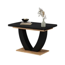 Esstisch Fenaro Schwarz/Goldkraft Eiche 120 x 80 cm ausziehbar Vicco