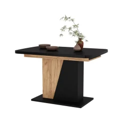Esstisch Fenaro Schwarz/Goldkraft Eiche 120 x 80 cm ausziehbar Vicco