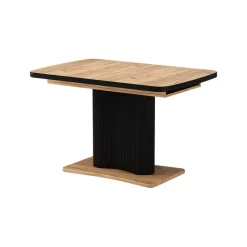 Esstisch Fenaro Schwarz/Goldkraft Eiche 120 x 80 cm ausziehbar Vicco