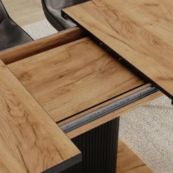 Esstisch Fenaro Schwarz/Goldkraft Eiche 120 x 80 cm ausziehbar Vicco