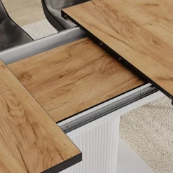 Esstisch Fenaro Schwarz/Weiß 120 x 80 cm ausziehbar Vicco