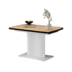 Esstisch Fenaro Schwarz/Weiß 120 x 80 cm ausziehbar Vicco