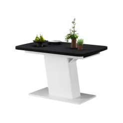 Esstisch Fenaro Schwarz/Weiß 120 x 80 cm ausziehbar Vicco